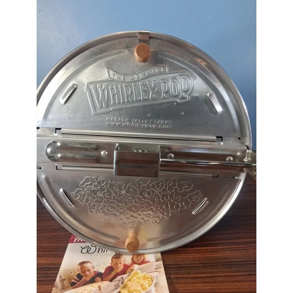 The Genuine Whirley Pop Stovetop Popcorn Popper Machine Maker Wood Handle Fun